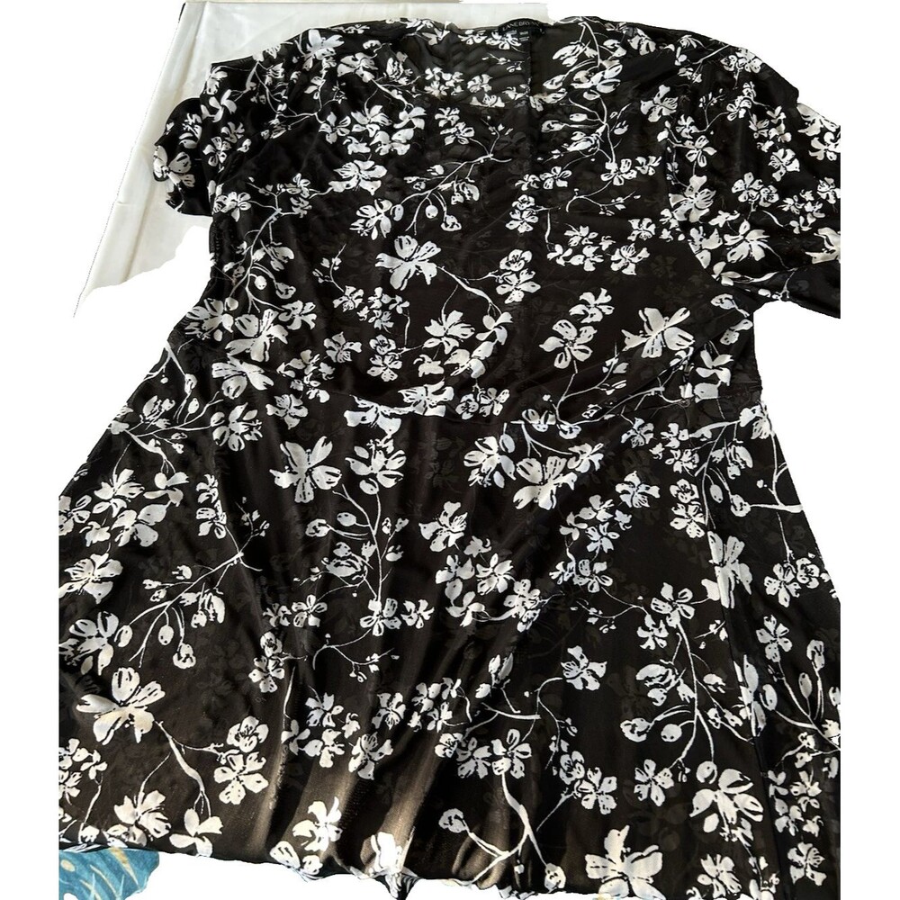 Lane Bryant Womens Sheer Tunic Top Dress Cover Up Sz 18/20 Floral Beach see pics